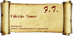 Fábián Tomor névjegykártya